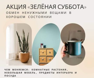 «Домашняя» «Зелёная суббота»: в Ростове пройдёт акция по обмену мебелью, предметами интерьера, посудой и растениями