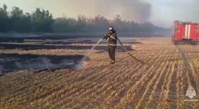 КРУПНЫЙ ЛАНДШАФТНЫЙ ПОЖАР ПОТУШИЛИ В ВОЛГОДОНСКЕ